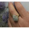 925 Sterling Silver Gold Plated Blue Spinel Ring Size 8