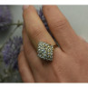 925 Sterling Silver Gold Plated Blue Spinel Ring Size 8