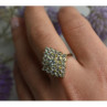 925 Sterling Silver Gold Plated Blue Spinel Ring Size 8