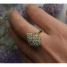 925 Sterling Silver Gold Plated Blue Spinel Ring Size 8