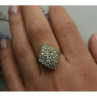 925 Sterling Silver Gold Plated Blue Spinel Ring Size 8