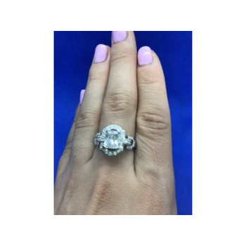 925 Sterling Silver CZ Ring Size 8
