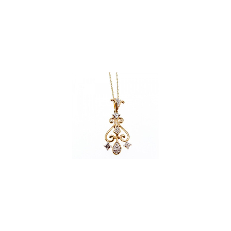 10K YELLOW GOLD DIAMONDS CHAIN WITH PENDANT