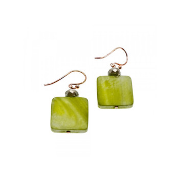 925 Sterling Silver Green Agate Earrings