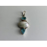 925 STERLING SILVER MOTHER OF PEARL & TOPAZ PENDANT