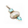 925 STERLING SILVER MOTHER OF PEARL & TOPAZ PENDANT