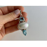 925 STERLING SILVER MOTHER OF PEARL & TOPAZ PENDANT