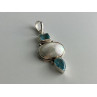 925 STERLING SILVER MOTHER OF PEARL & TOPAZ PENDANT