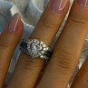 925 Sterling Silver Beryl & Sapphire Heart Ring Size 6