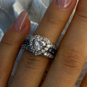 925 Sterling Silver Beryl & Sapphire Heart Ring Size 6
