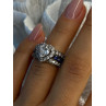 925 Sterling Silver Beryl & Sapphire Heart Ring Size 6