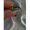 925 Sterling Silver Beryl & Sapphire Heart Ring Size 6