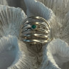 925 Sterling Silver Green Malachite Ring Size 9