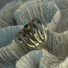 925 Sterling Silver Green Malachite Ring Size 9
