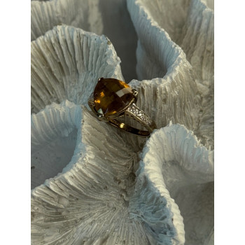 925 Sterling Silver Dravite Brown Tourmaline Ring Size 5