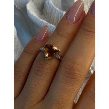 925 Sterling Silver Dravite Brown Tourmaline Ring Size 5