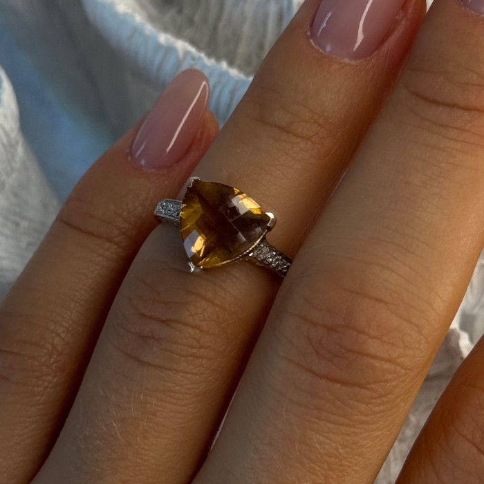 925 Sterling Silver Dravite Brown Tourmaline Ring Size 5