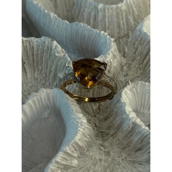 925 Sterling Silver Dravite Brown Tourmaline Ring Size 5