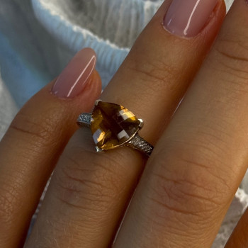 925 Sterling Silver Dravite Brown Tourmaline Ring Size 5