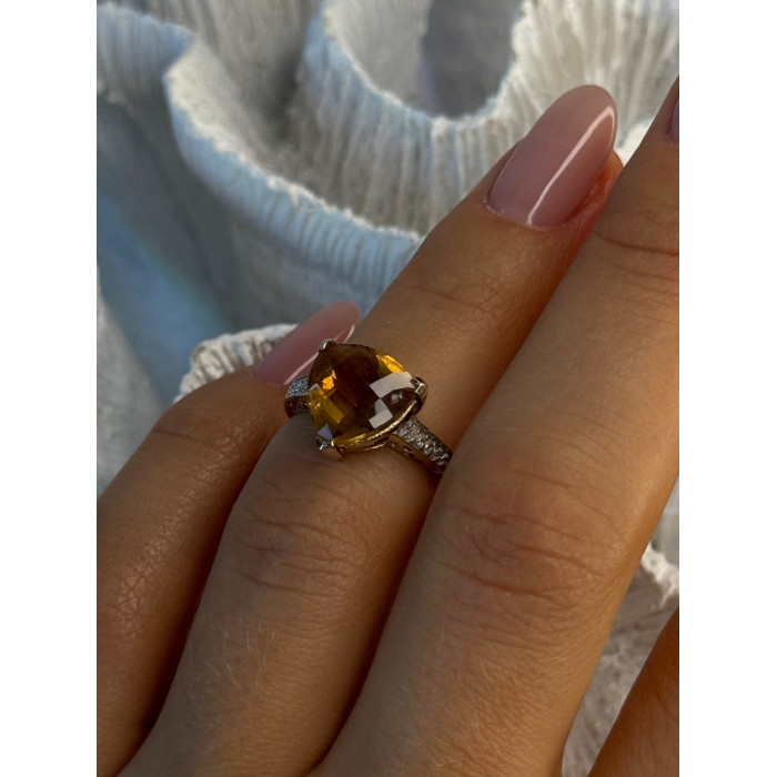 925 Sterling Silver Dravite Brown Tourmaline Ring Size 5