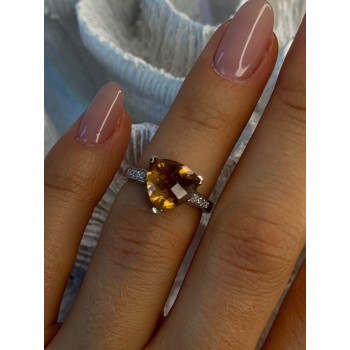 925 Sterling Silver Dravite Brown Tourmaline Ring Size 5