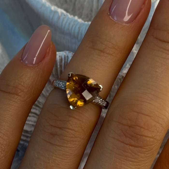 925 Sterling Silver Dravite Brown Tourmaline Ring Size 5