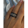 925 Sterling Silver Black Spinel Ring Size 7
