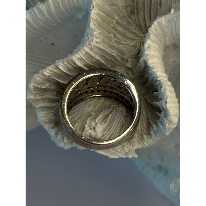 925 Sterling Silver Black Spinel Ring Size 7