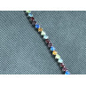 925 Sterling Silver Multicolor CZ Bracelet 7 In