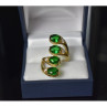 925 Sterling Silver Gold Plated Alpanite & CZ Ring Size 7