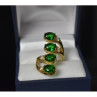 925 Sterling Silver Gold Plated Alpanite & CZ Ring Size 7