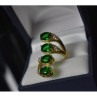 925 Sterling Silver Gold Plated Alpanite & CZ Ring Size 7