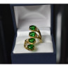 925 Sterling Silver Gold Plated Alpanite & CZ Ring Size 7