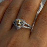 925 Sterling Silver Citrine & Beryl Ring Size 8.5