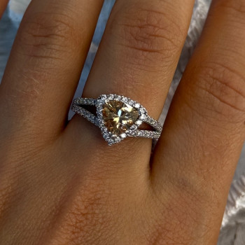925 Sterling Silver Citrine & Beryl Ring Size 8.5