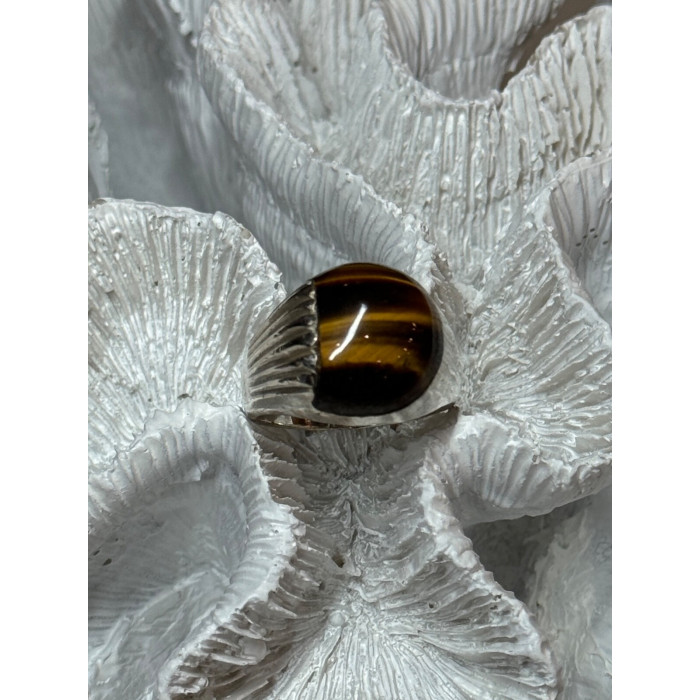 925 STERLING SILVER AMBER MEN'S RING SIZE 9