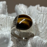 925 Sterling Silver Amber Men'S Ring Size 9