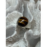 925 STERLING SILVER AMBER MEN'S RING SIZE 9