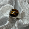 925 Sterling Silver Amber Men'S Ring Size 9