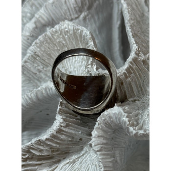 925 STERLING SILVER AMBER MEN'S RING SIZE 9