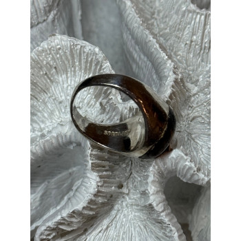 925 STERLING SILVER AMBER MEN'S RING SIZE 9