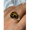 925 STERLING SILVER AMBER MEN'S RING SIZE 9