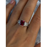 925 Sterling Silver Ruby & Beryl Ring Size 10
