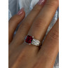 925 Sterling Silver Ruby & Beryl Ring Size 10