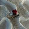 925 Sterling Silver Ruby & Beryl Ring Size 10