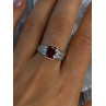 925 Sterling Silver Ruby & Beryl Ring Size 10