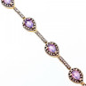 925 Sterling Silver Gold Plated Amethyst Bracelet Size 7.5 IN