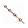 925 STERLING SILVER GOLD PLATED AMETHYST BRACELET SIZE 7.5 IN