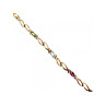 925 STERLING SILVER GOLD PLATED MULTI GEMSTONES BRACELET SIZE 7.5 IN