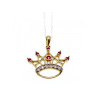 10K YELLOW GOLD RUBIES & DIAMONDS CROWN CHAIN WITH PENDANT